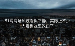 51网网址风波看似平静，实际上不少人看到这里改口了