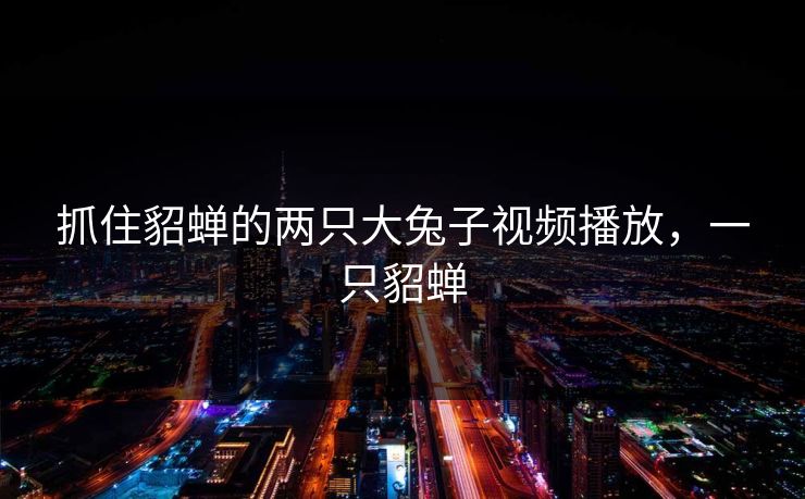 抓住貂蝉的两只大兔子视频播放，一只貂蝉