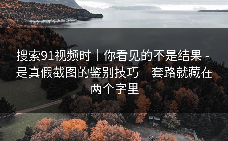 搜索91视频时|你看见的不是结果 - 是真假截图的鉴别技巧|套路就藏在两个字里 搜索91视频时|你看见的不是结果 - 是真假截图的鉴别技巧|套路就藏在两个字里
